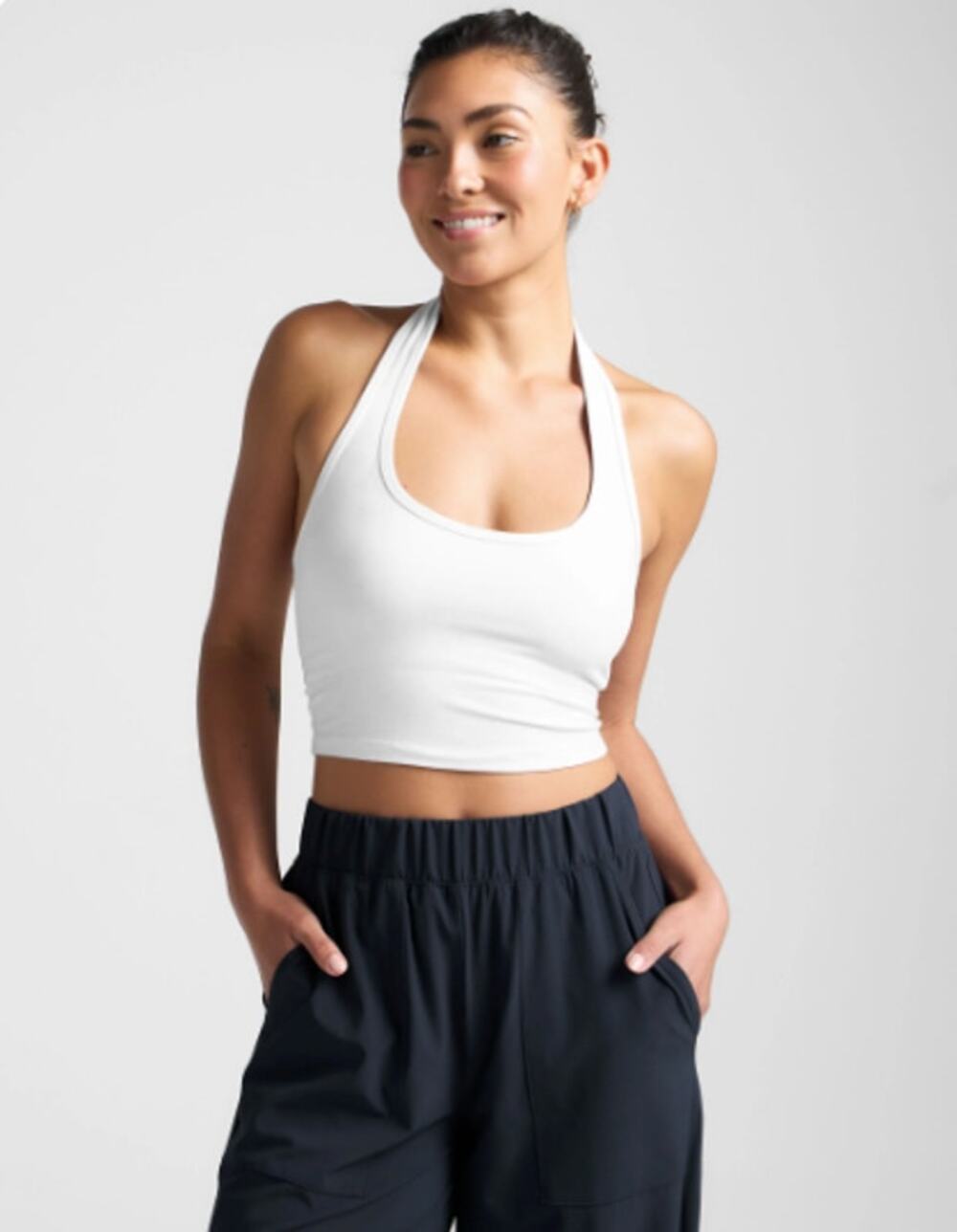Beyond Yoga Spacedye Well Rounded Halter Tank White M